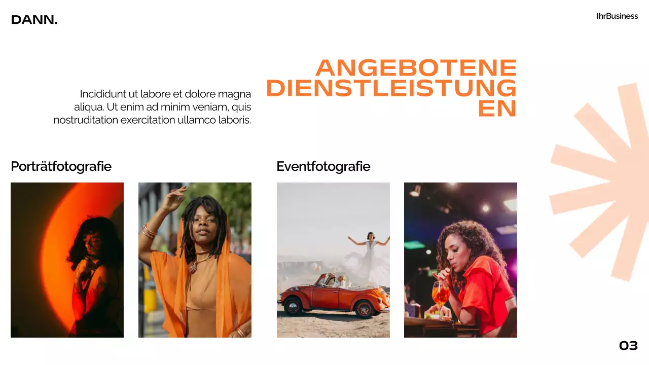 Orange Schwarz Weiß Modern Minimal Bold Business Pitch Deck Proposal