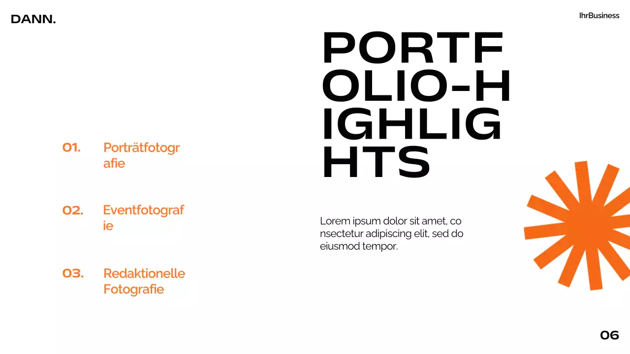 Orange Schwarz Weiß Modern Minimal Bold Business Pitch Deck Proposal