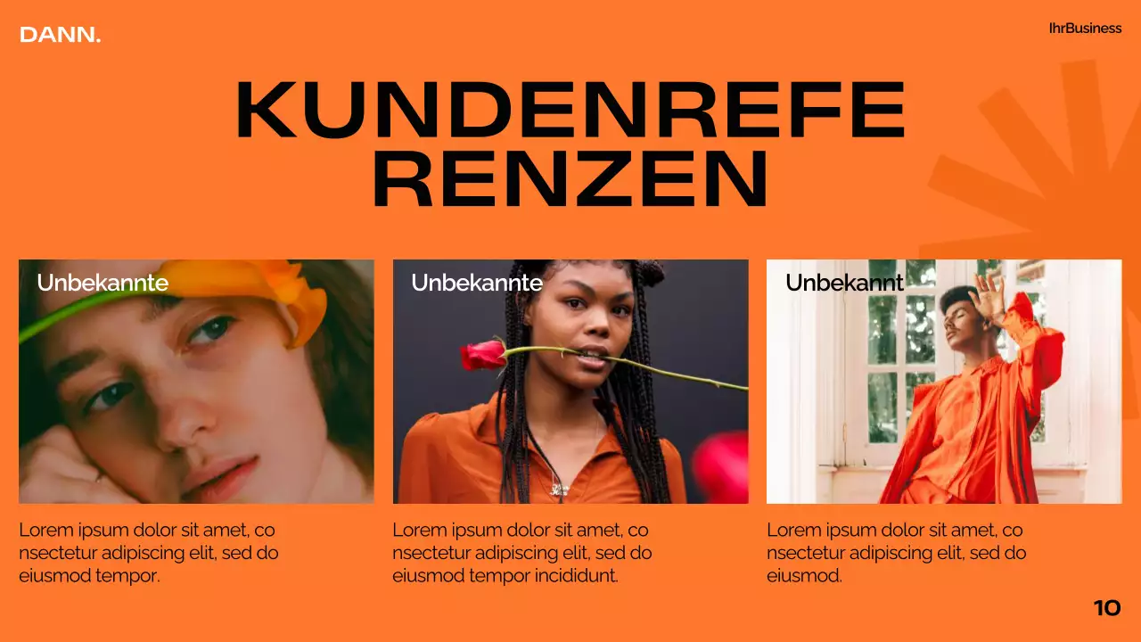 Orange Schwarz Weiß Modern Minimal Bold Business Pitch Deck Proposal