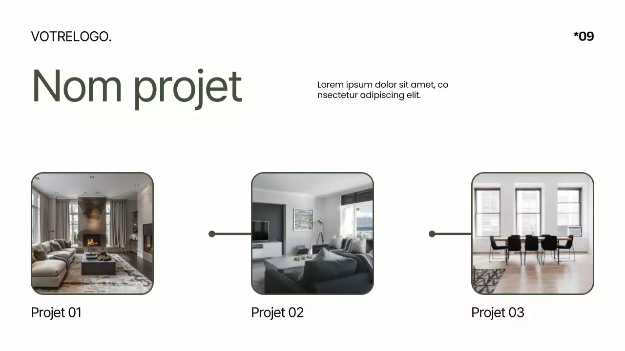 Kaki Blanc Minimal Moderne Elégant Revue de conception de produit Campagne de pitch produit