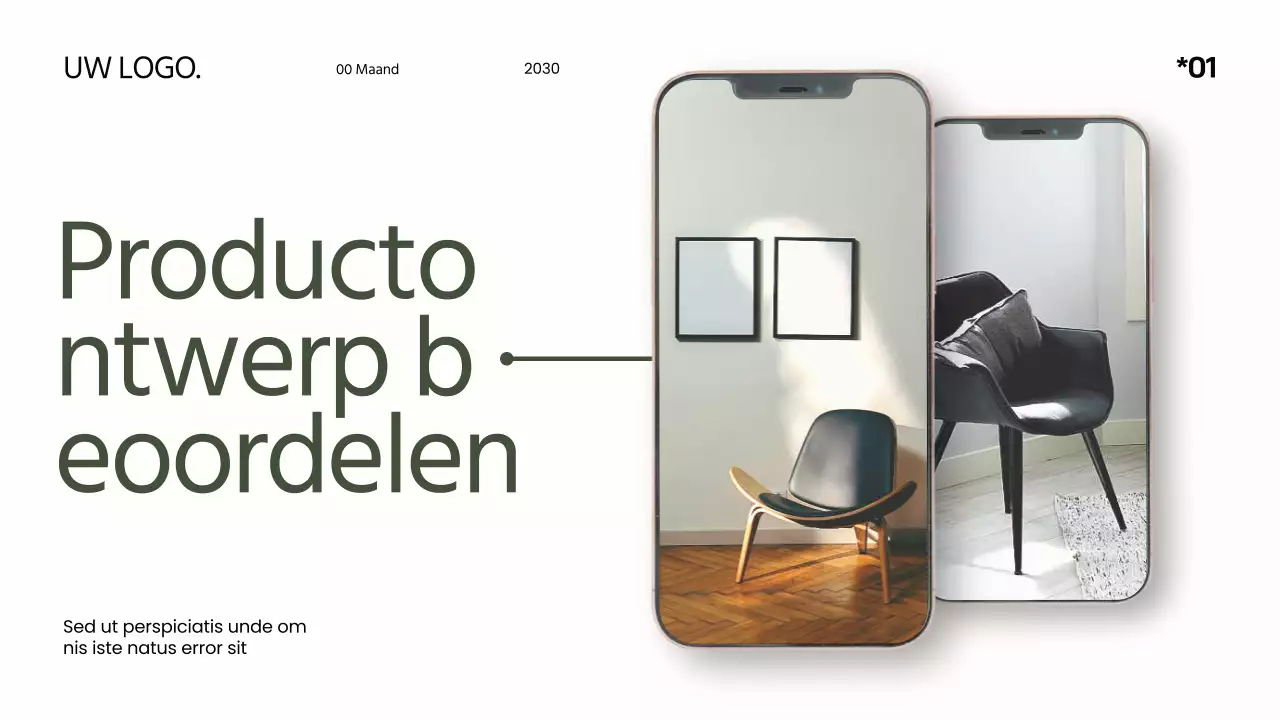 Khaki Wit Minimal Modern Elegant Productontwerp Review Product Pitch Campagne