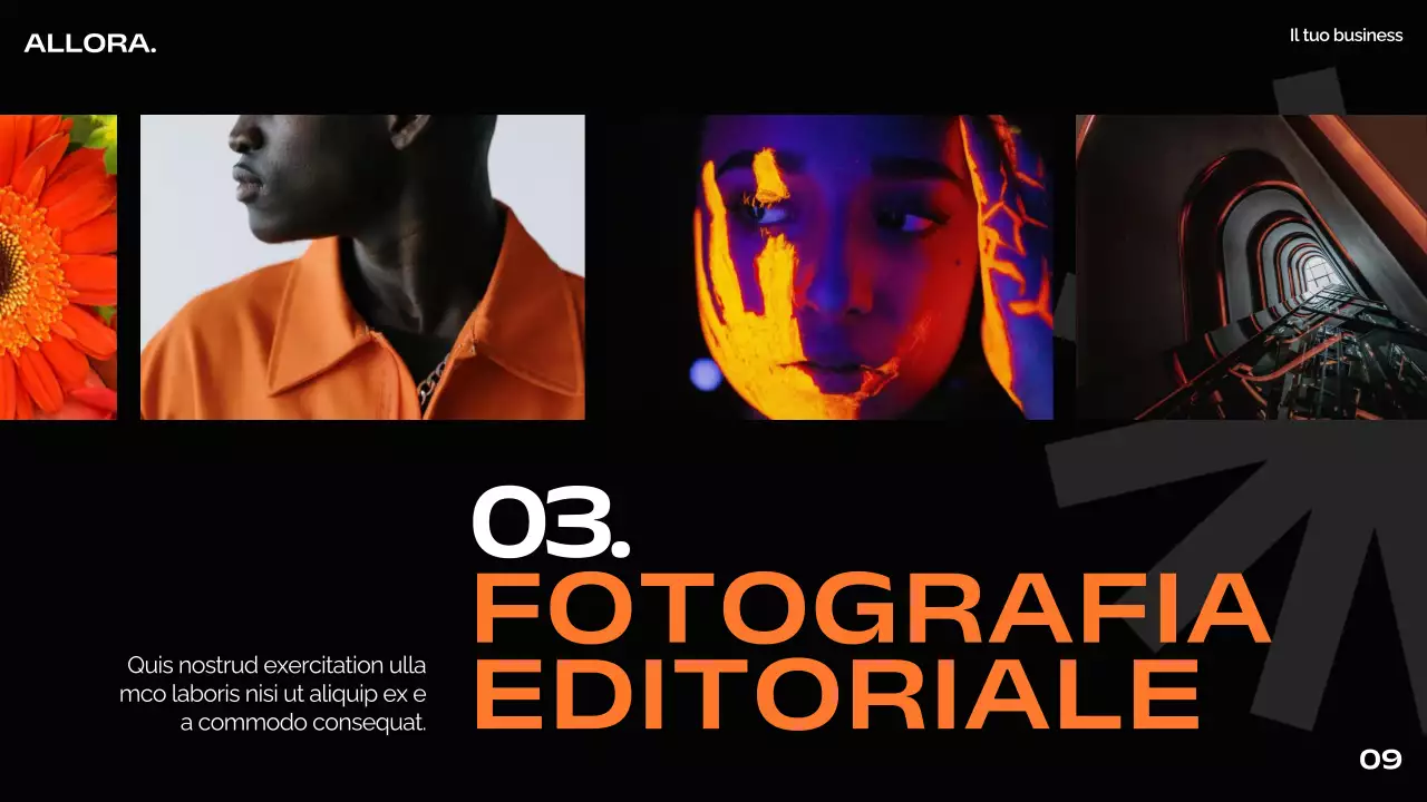 Arancione Nero Bianco Moderno Minimal Bold Business Pitch Deck Proposta