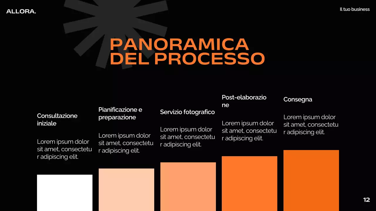 Arancione Nero Bianco Moderno Minimal Bold Business Pitch Deck Proposta