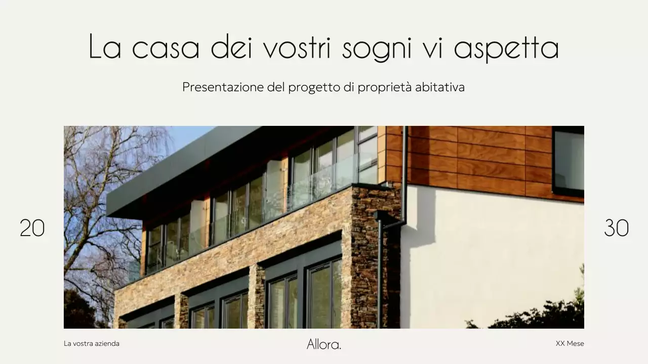 Avorio Nero Elegante Minimale Moderna Proprietà Alloggi Campagna Agenzia Pitch