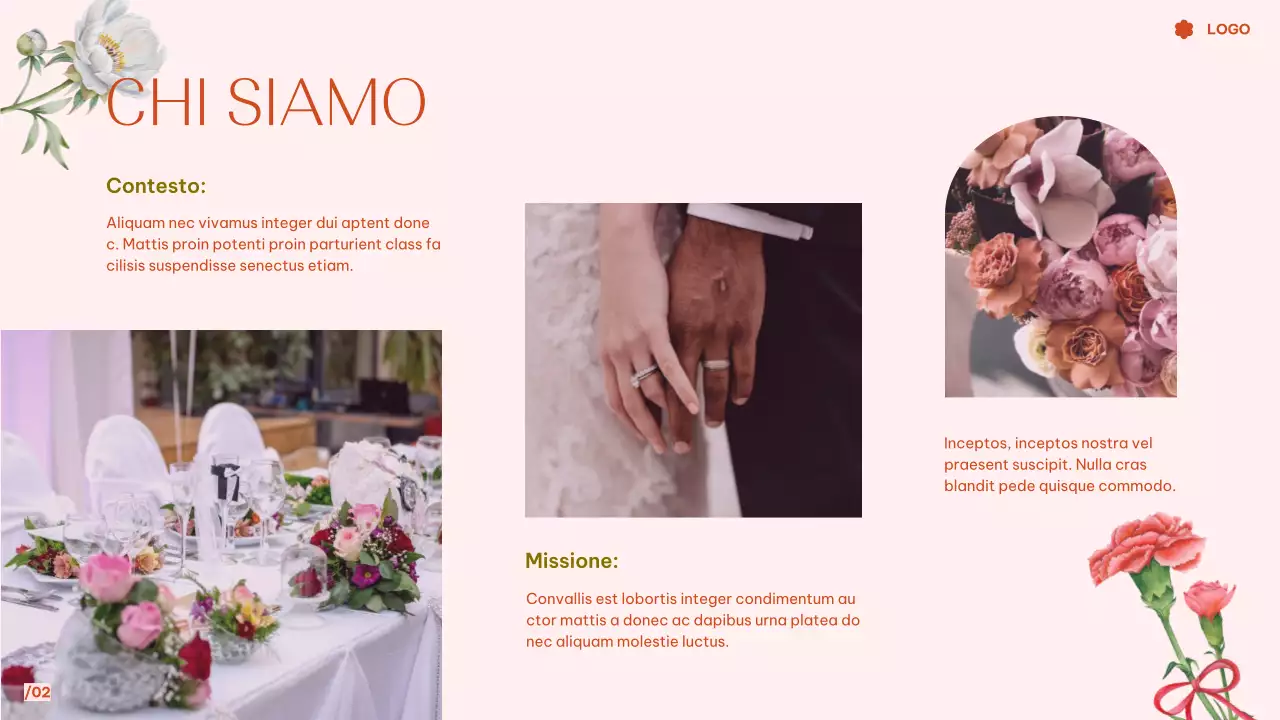 Presentazione del matrimonio da sogno con acquerello floreale rosa tropicale