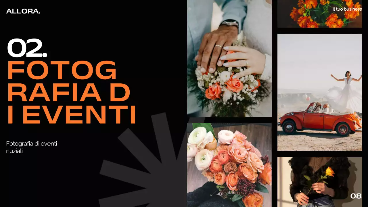 Arancione Nero Bianco Moderno Minimal Bold Business Pitch Deck Proposta