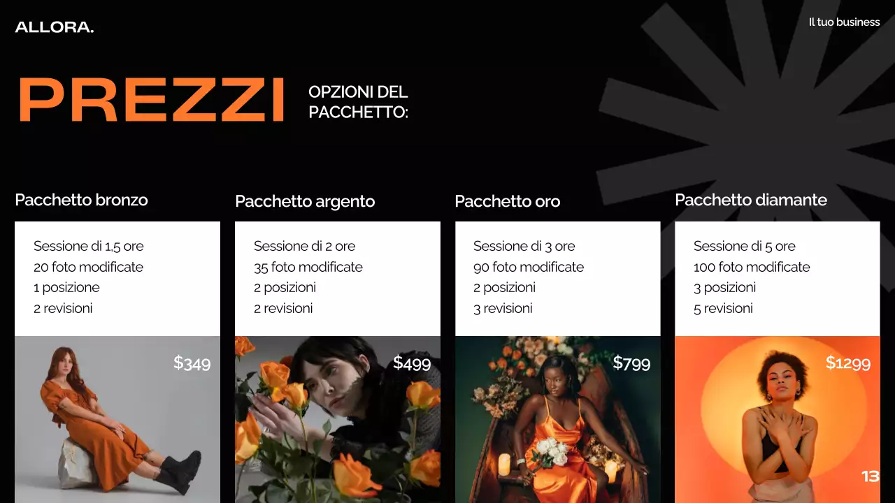 Arancione Nero Bianco Moderno Minimal Bold Business Pitch Deck Proposta