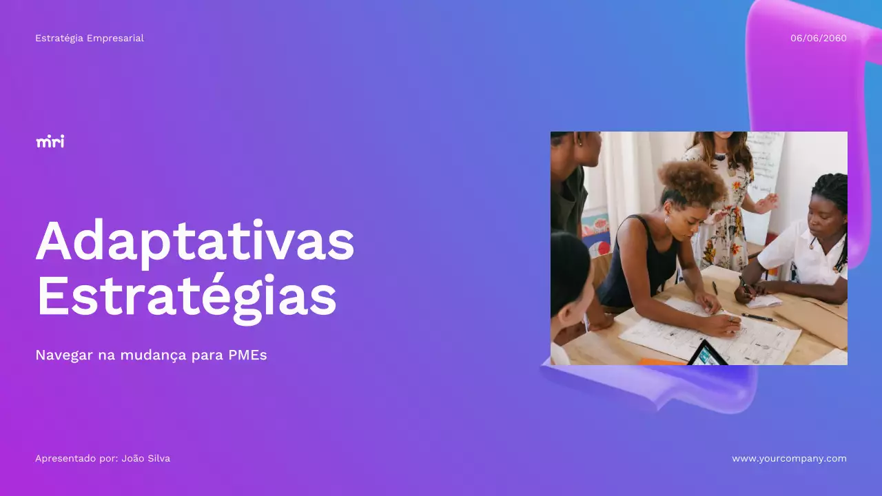 Púrpura e azul Estratégia adaptativa para empresas modernas