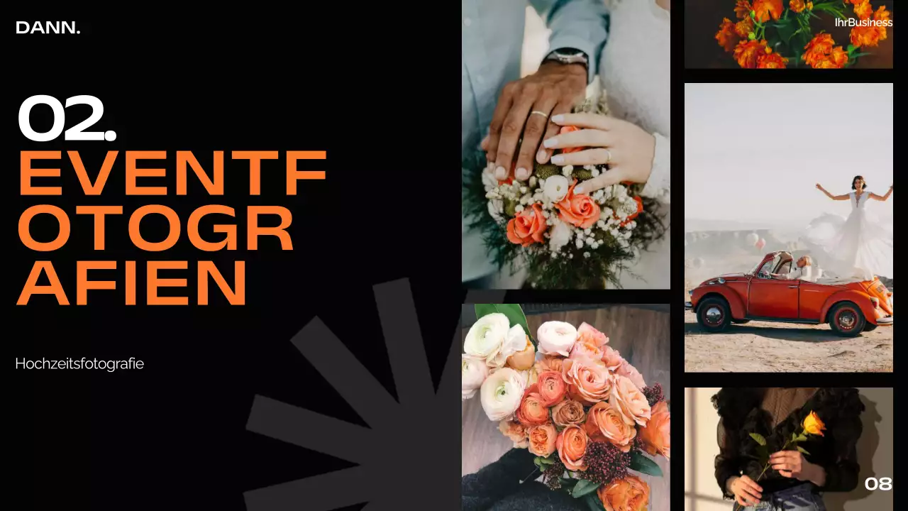 Orange Schwarz Weiß Modern Minimal Bold Business Pitch Deck Proposal