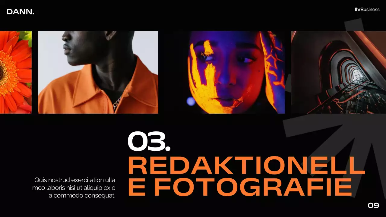 Orange Schwarz Weiß Modern Minimal Bold Business Pitch Deck Proposal