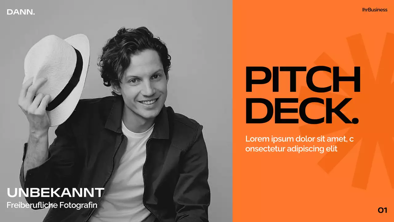 Orange Schwarz Weiß Modern Minimal Bold Business Pitch Deck Proposal