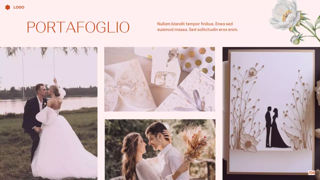 Presentazione del matrimonio da sogno con acquerello floreale rosa tropicale