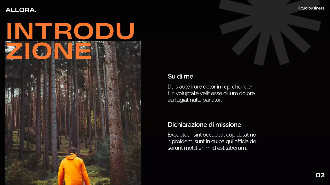 Arancione Nero Bianco Moderno Minimal Bold Business Pitch Deck Proposta