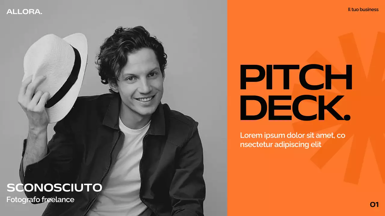 Arancione Nero Bianco Moderno Minimal Bold Business Pitch Deck Proposta
