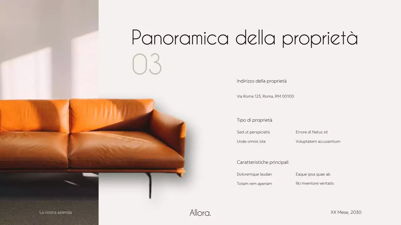 Avorio Nero Elegante Minimale Moderna Proprietà Alloggi Campagna Agenzia Pitch