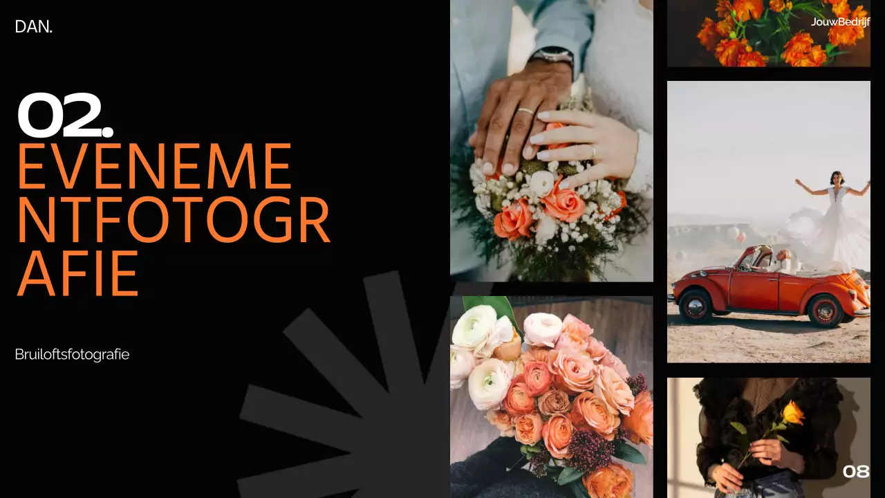 Oranje Zwart Wit Modern Minimaal Vet Zakelijk Pitch Deck Voorstel