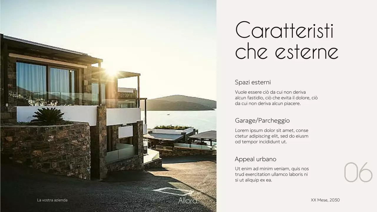 Avorio Nero Elegante Minimale Moderna Proprietà Alloggi Campagna Agenzia Pitch