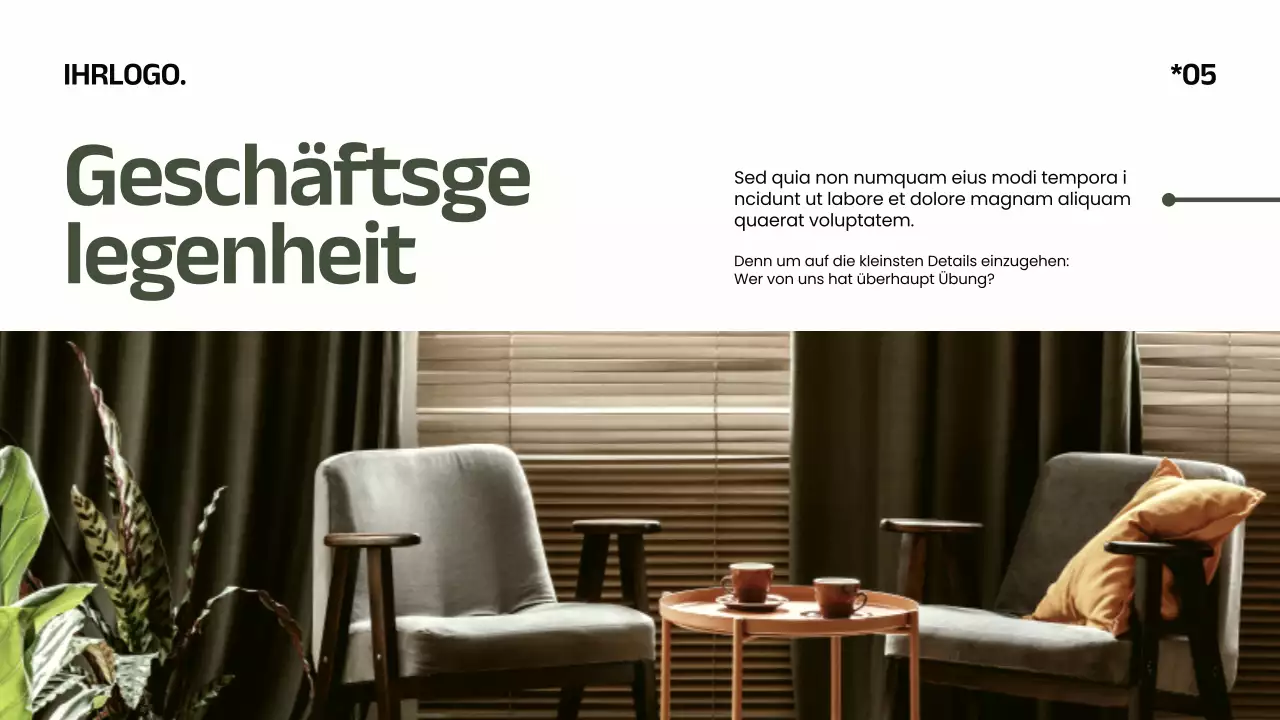 Khaki Weiß Minimal Modern Elegant Produktdesign Rückblick Produkt Pitch Kampagne