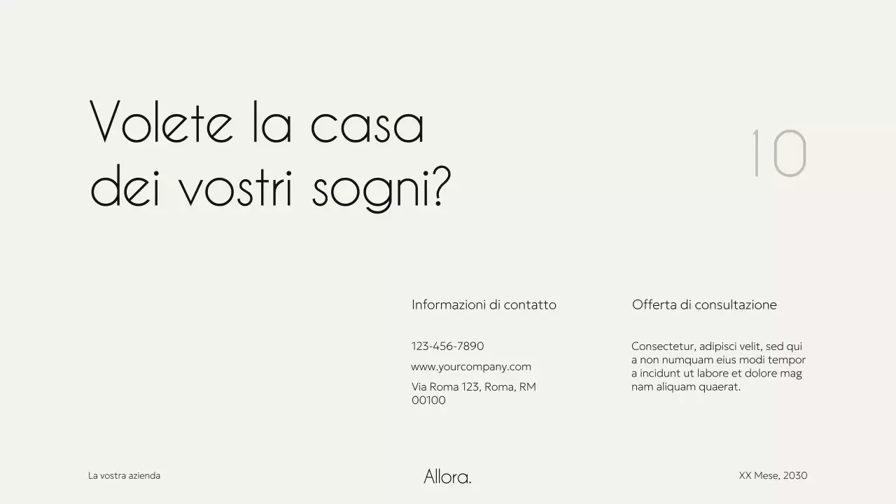 Avorio Nero Elegante Minimale Moderna Proprietà Alloggi Campagna Agenzia Pitch