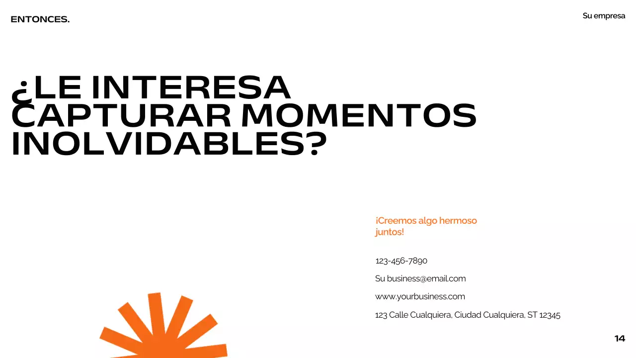 Orange Black White Modern Minimal Bold Business Pitch Deck Proposal