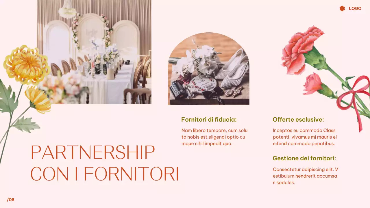 Presentazione del matrimonio da sogno con acquerello floreale rosa tropicale