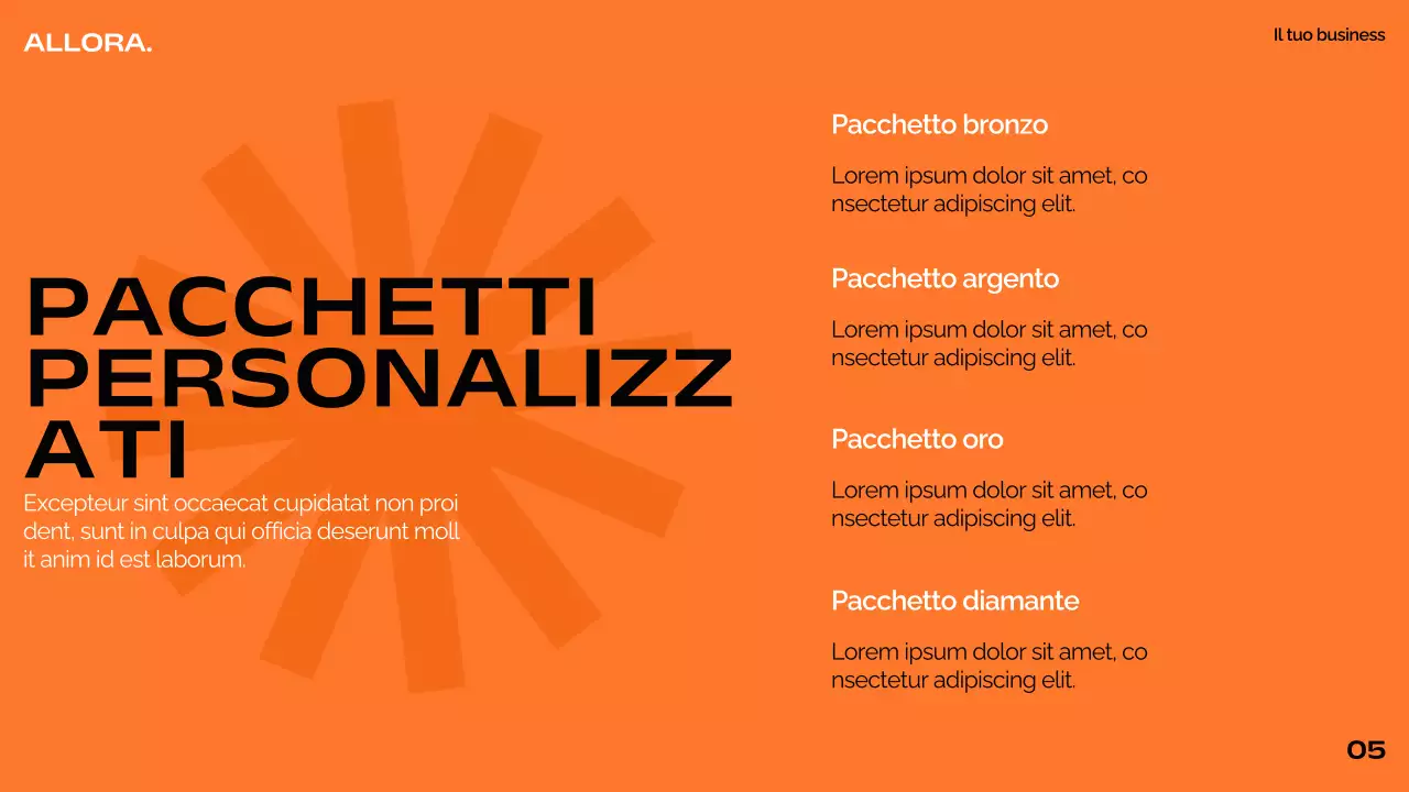 Arancione Nero Bianco Moderno Minimal Bold Business Pitch Deck Proposta