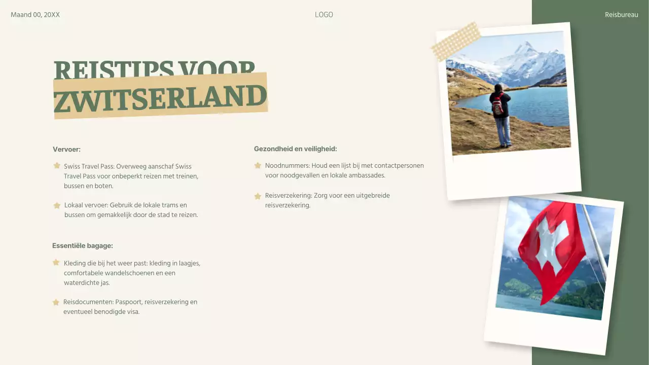 Groene Beige Retro Collage Reisplanner Reisschema