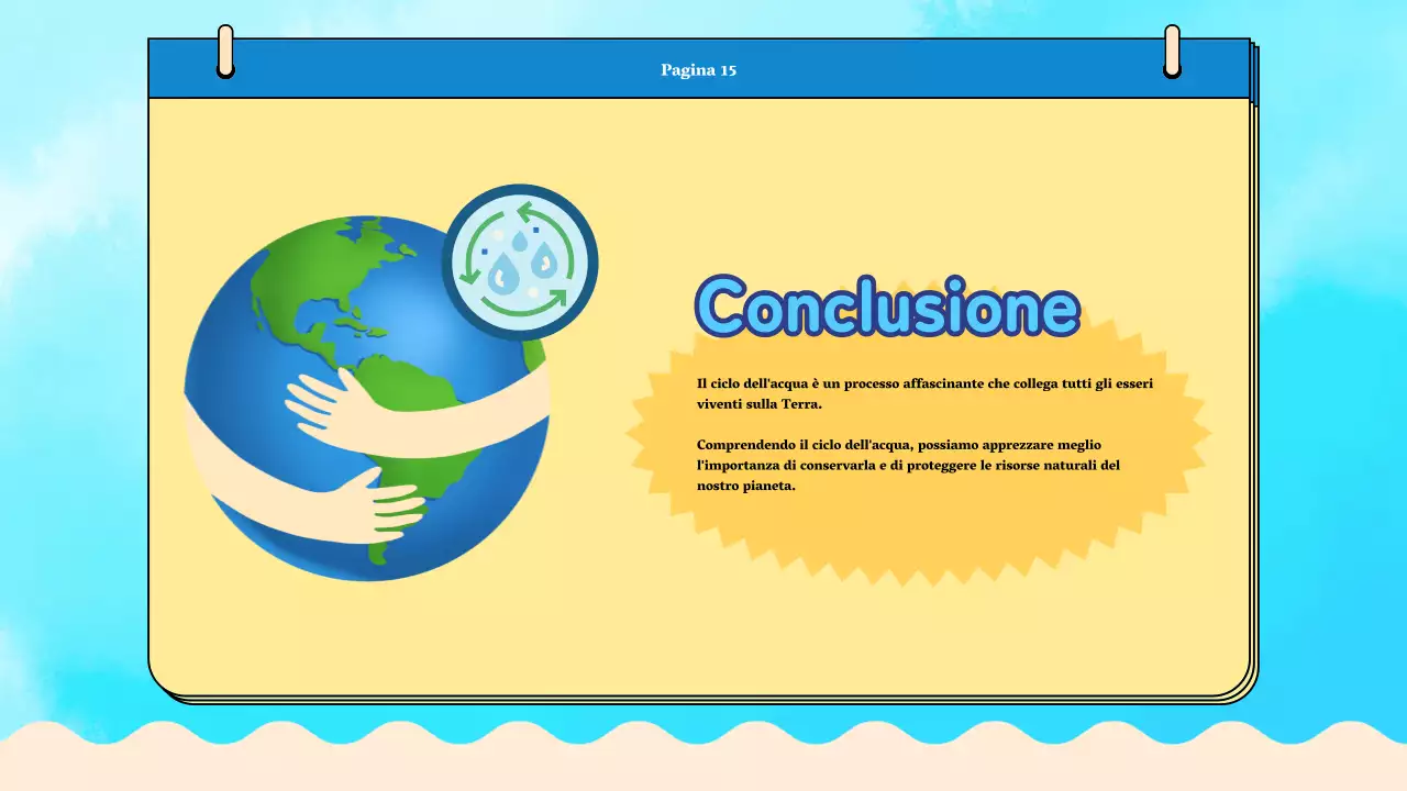 Materiale di classe del ciclo dell'acqua Blue Plain