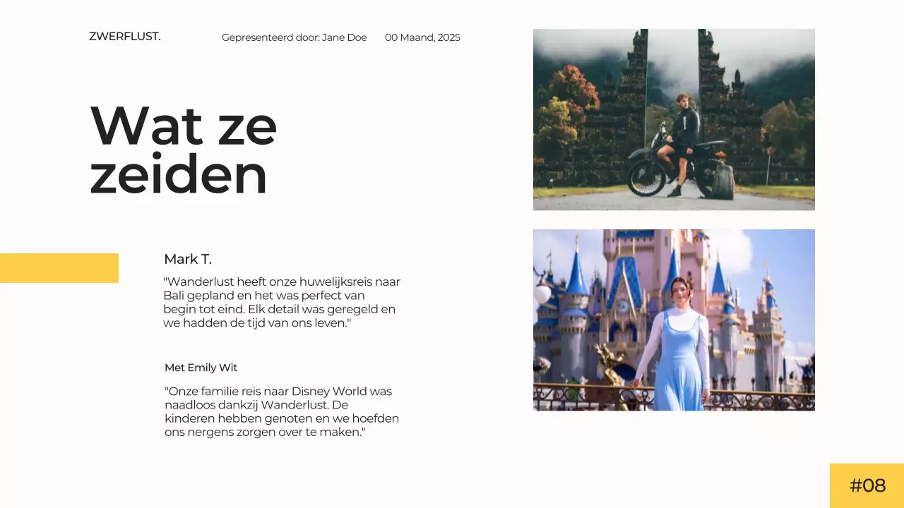 Wit Geel Modern Eenvoudig Minimaal Reisbureau Presentatie Advertentie Campagne