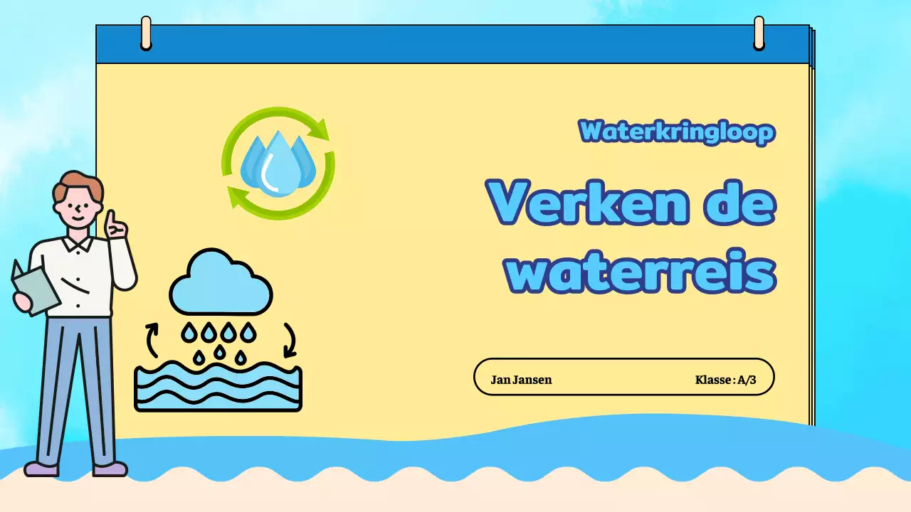 Blauw vlak Watercyclus-lesmateriaal