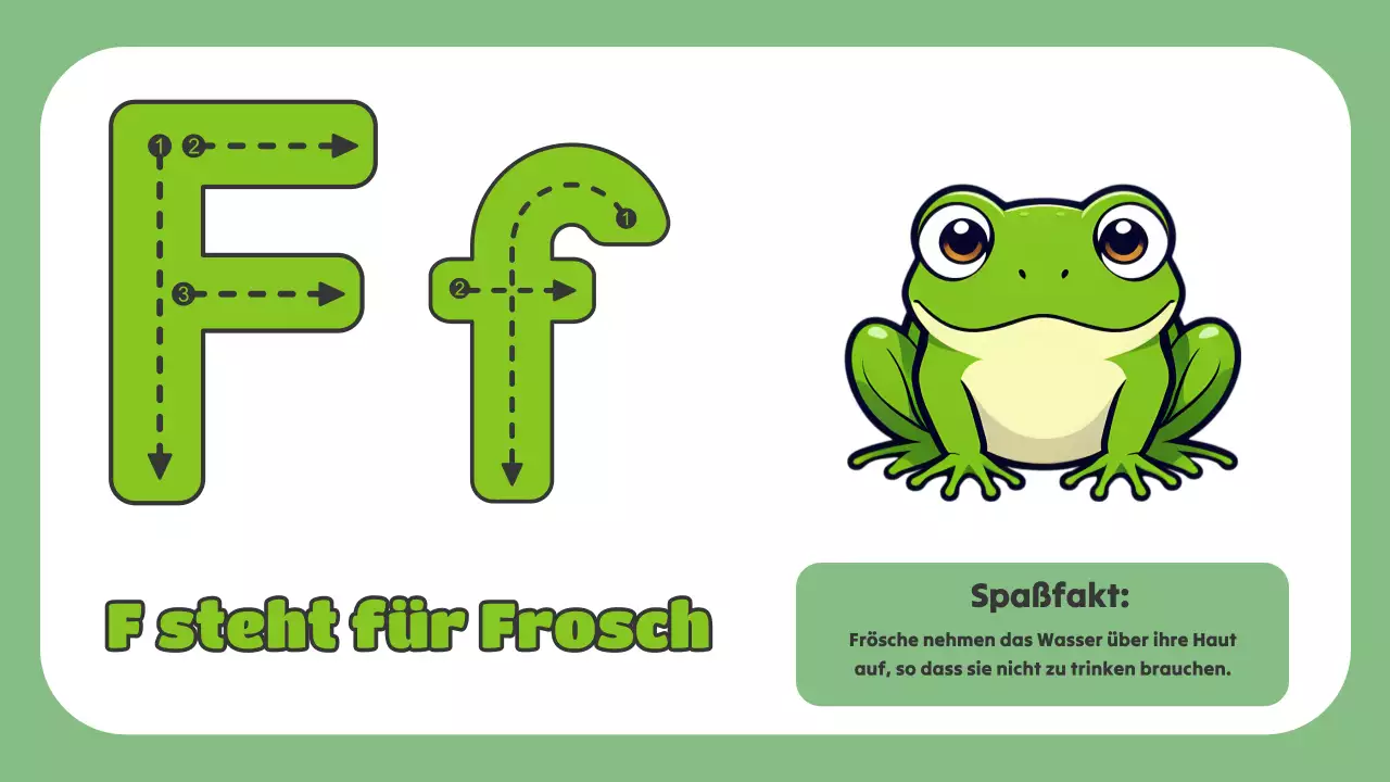 Grüne Animation Das ABC der Tiere Studienmaterial