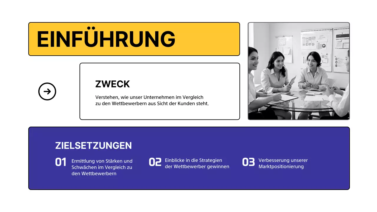 Yellow Modern Competitor Analysis Umfrage