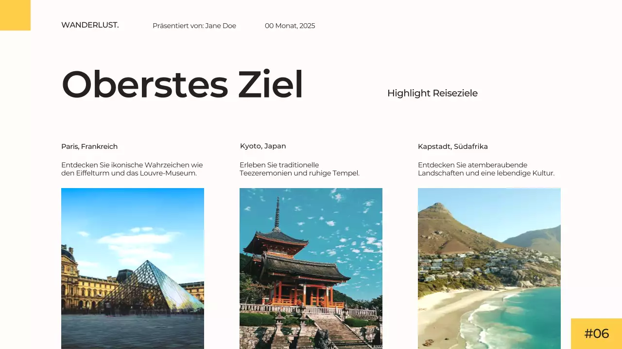 Weiß Gelb Modern Einfach Minimal Reisebüro Präsentation Werbekampagne