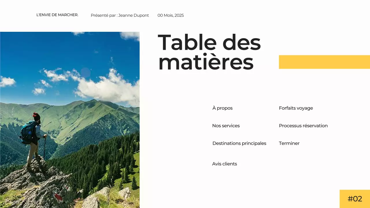 Blanc Jaune Moderne Simple Minimal Présentation Agence de Voyage Campagne Publicitaire