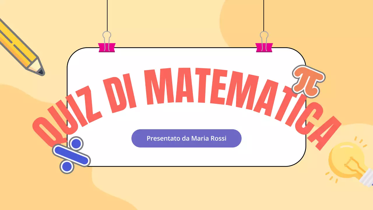 Materiale di studio per i quiz di matematica dell'animazione gialla