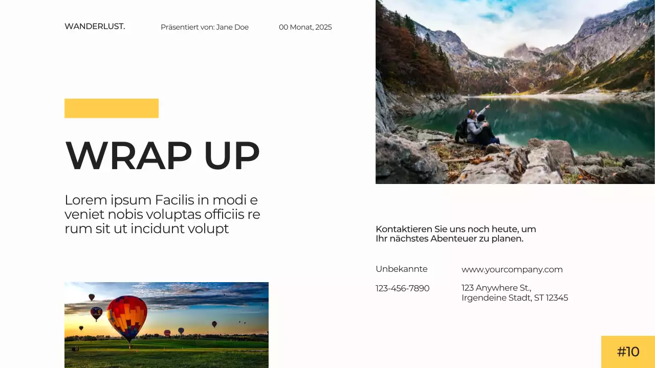 Weiß Gelb Modern Einfach Minimal Reisebüro Präsentation Werbekampagne