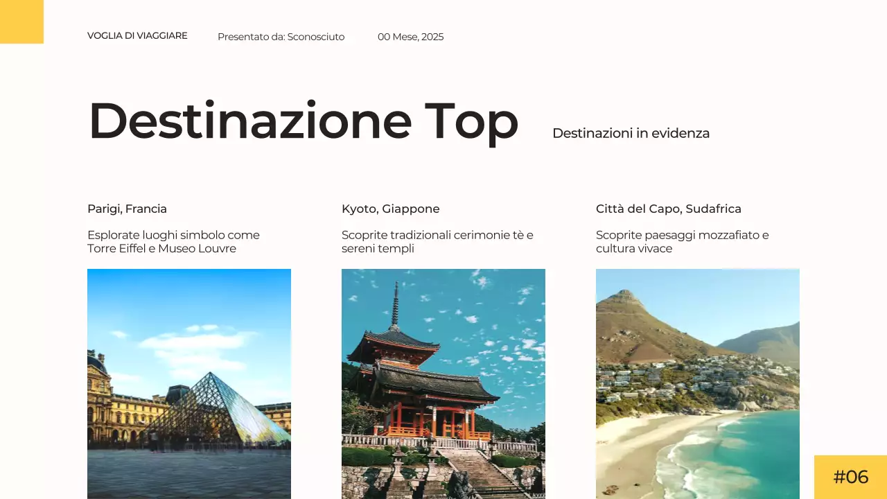 Bianco Giallo Moderno Semplice Minimale Presentazione Agenzia Viaggi Campagna Pubblicitaria