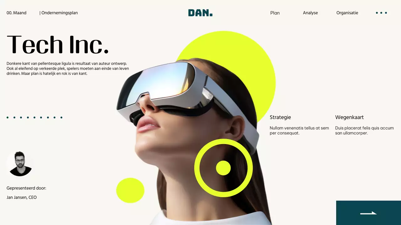 Ivoor Neongroen Eenvoudig Modern UI Ondernemingsplan