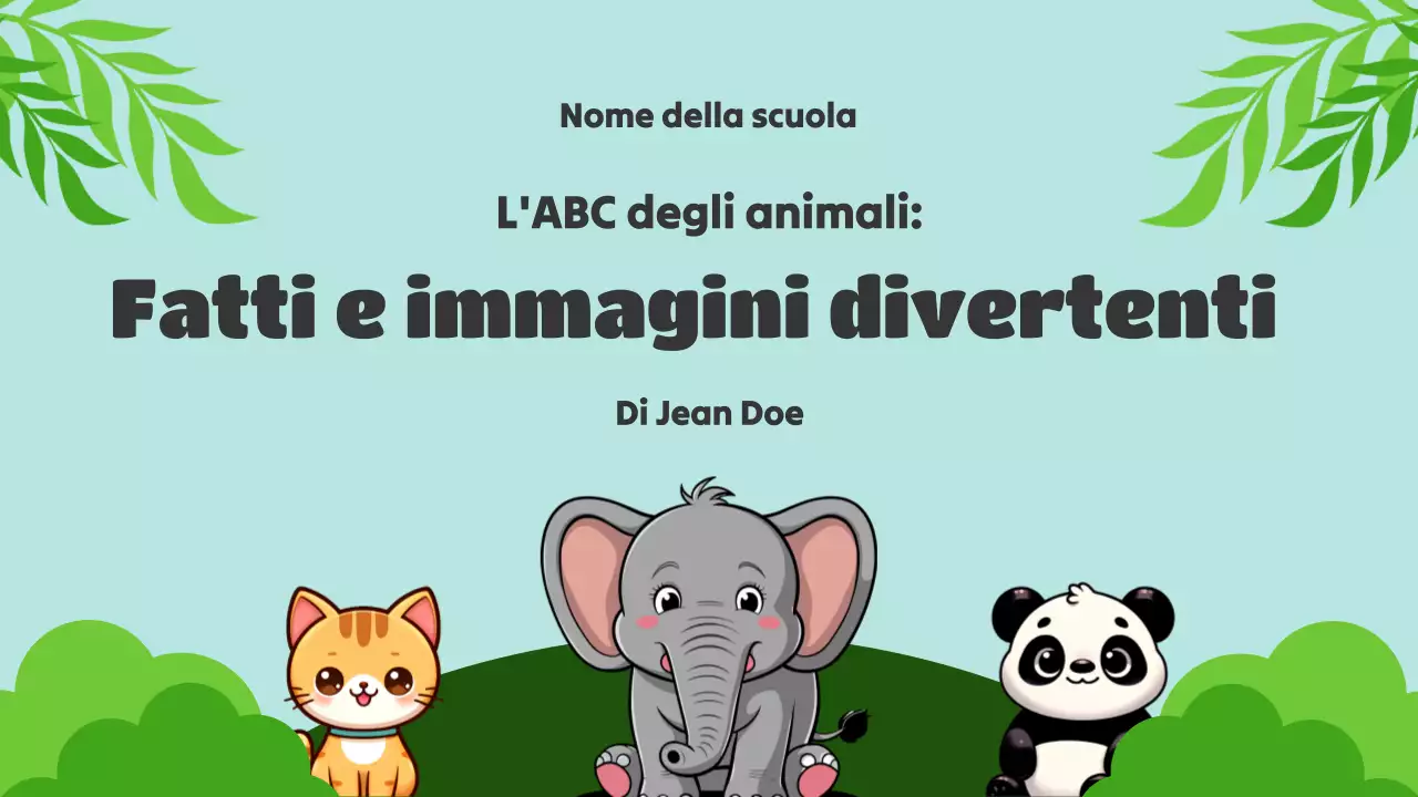 Animazione verde L'ABC degli animali Materiale di studio
