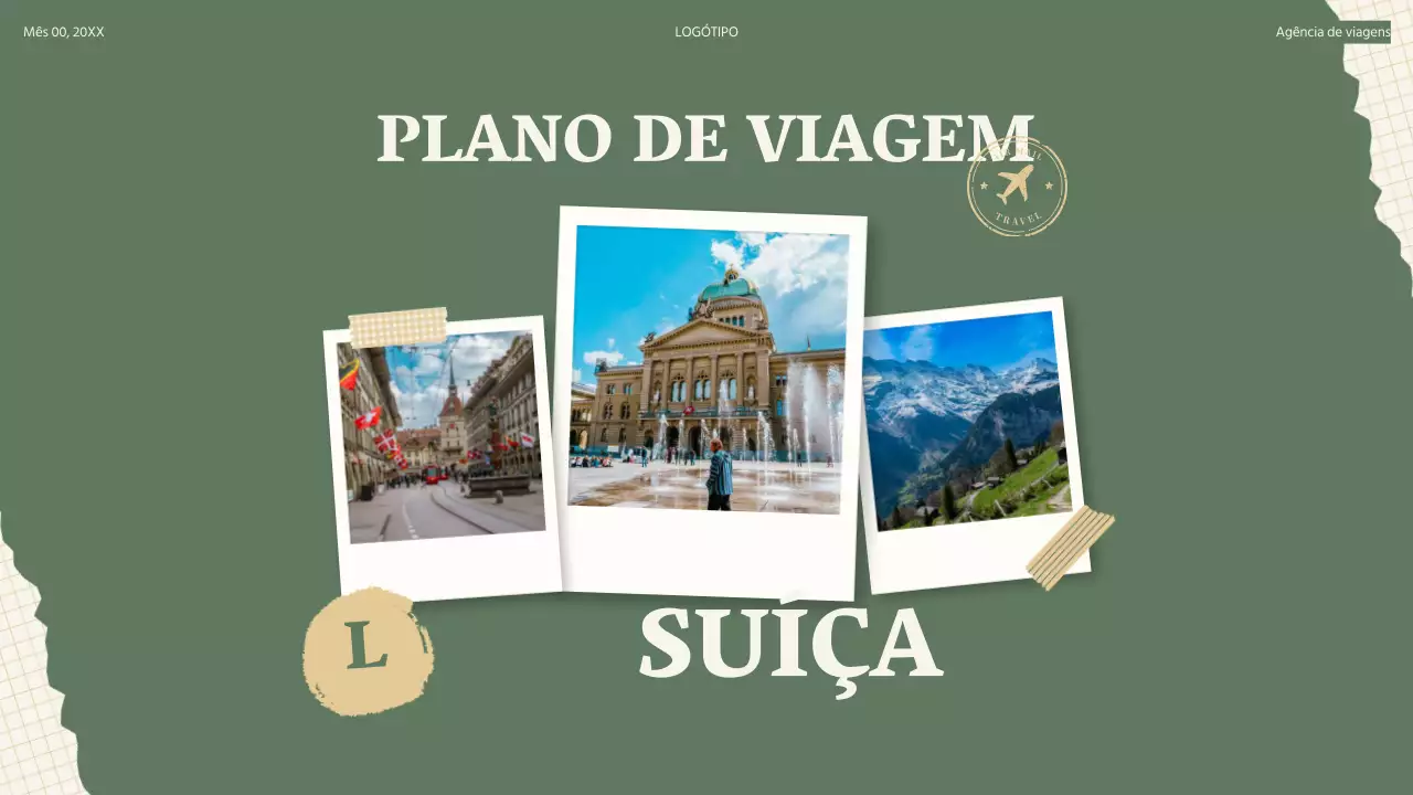 Verde Bege Retro Collage Plano de viagem Itinerário
