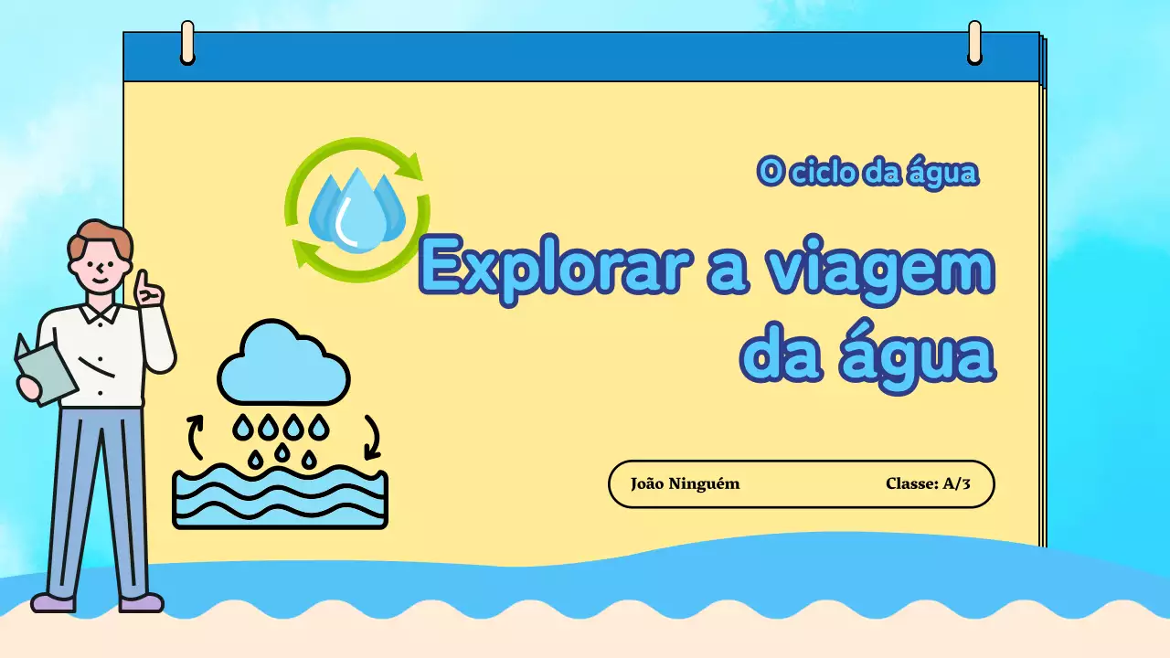 Material de aula do ciclo da água da planície azul