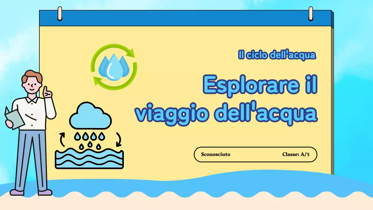 Materiale di classe del ciclo dell'acqua Blue Plain