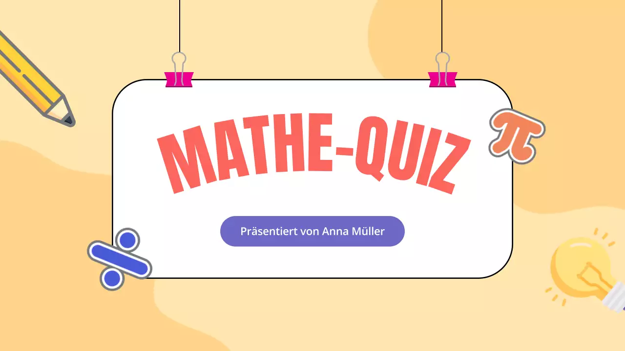 Gelbe Animation Math Quiz Studienmaterial