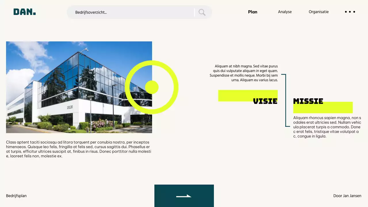 Ivoor Neongroen Eenvoudig Modern UI Ondernemingsplan