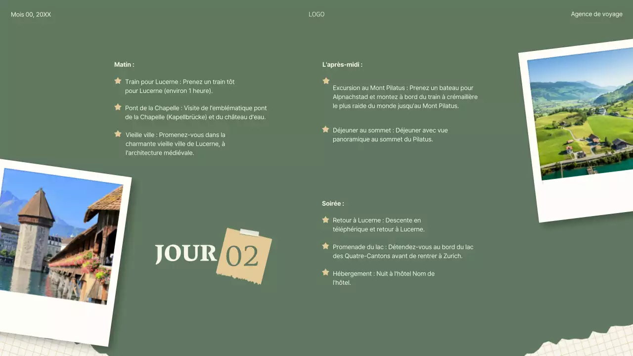 Vert Beige Rétro Collage Plan de voyage Itinéraire