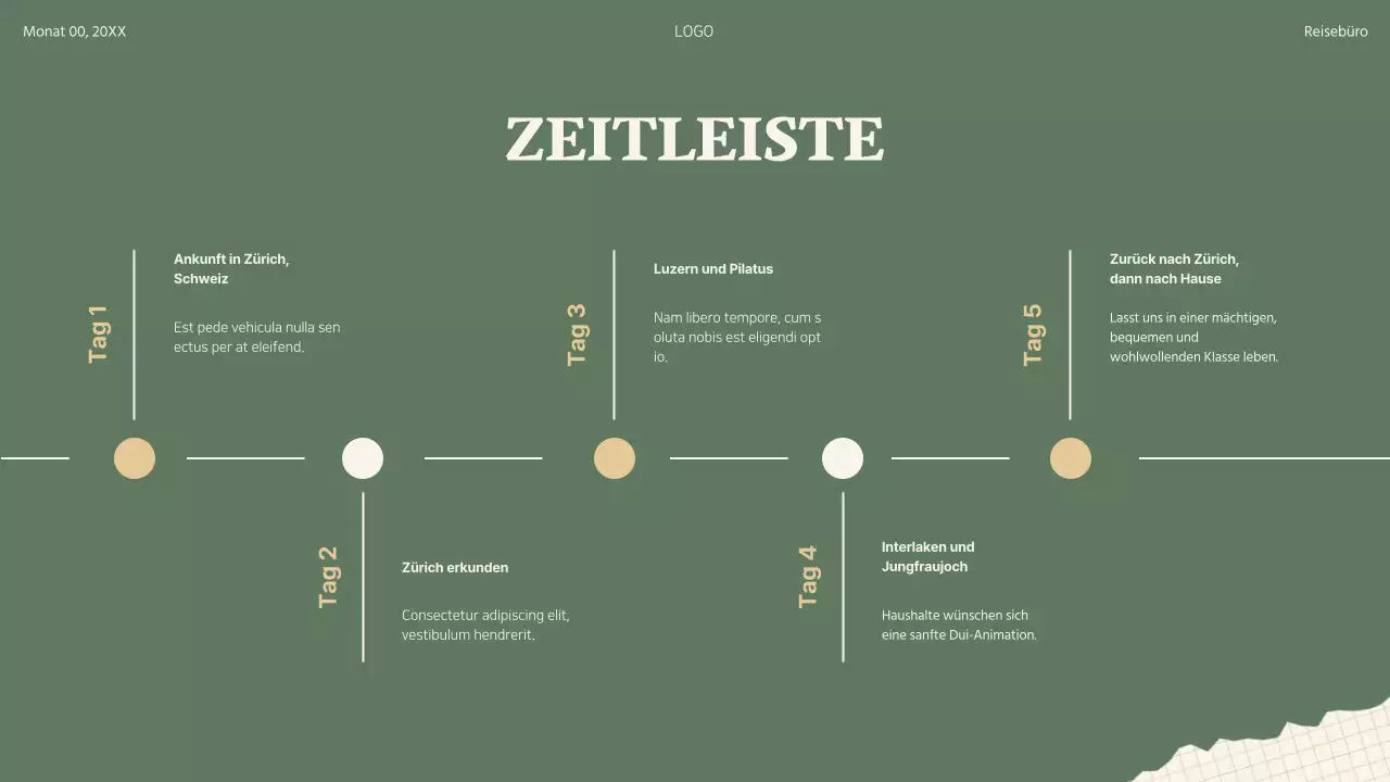 Grün Beige Retro Collage Reiseplan Reiseroute