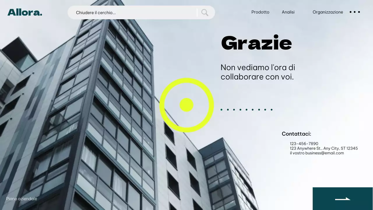 Avorio Verde Neon Semplice Moderno UI Piano d'impresa