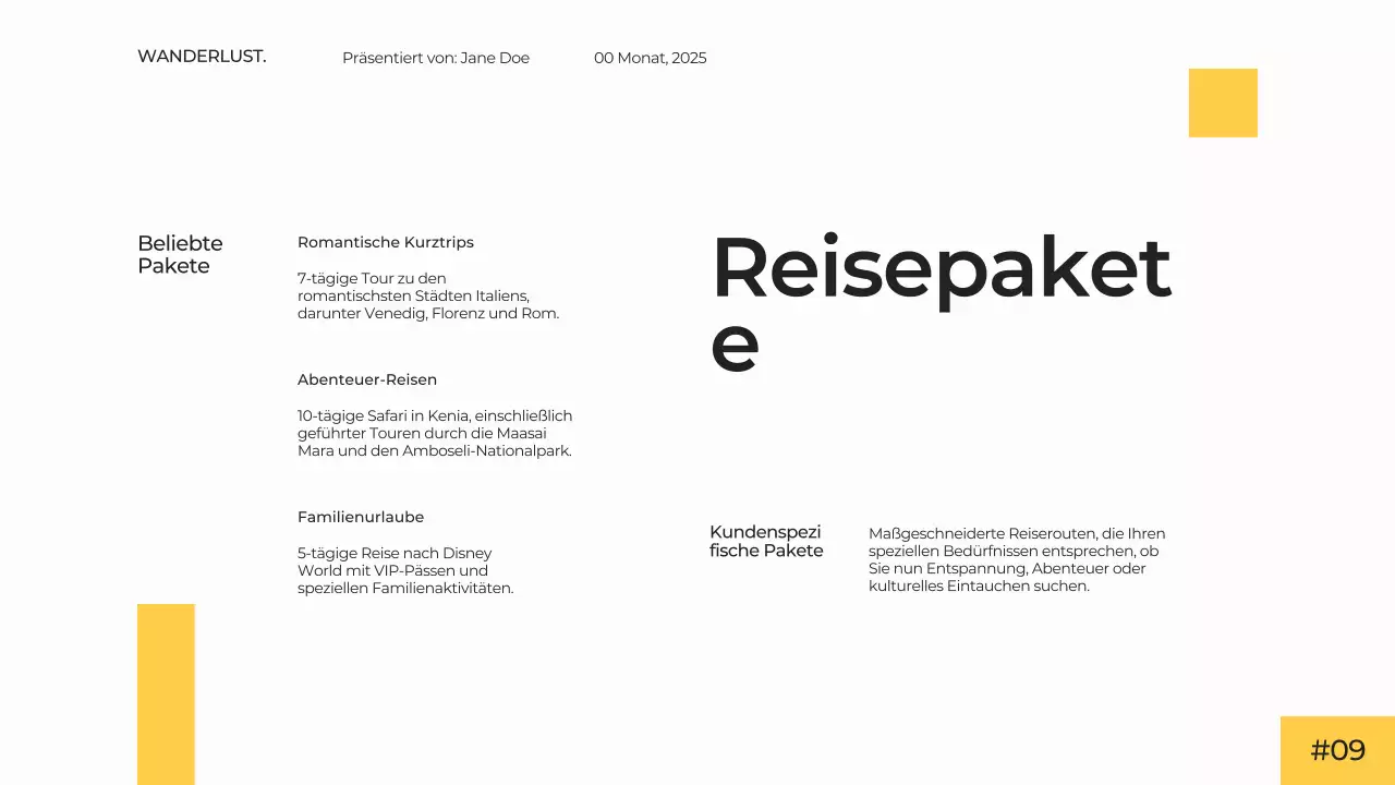 Weiß Gelb Modern Einfach Minimal Reisebüro Präsentation Werbekampagne