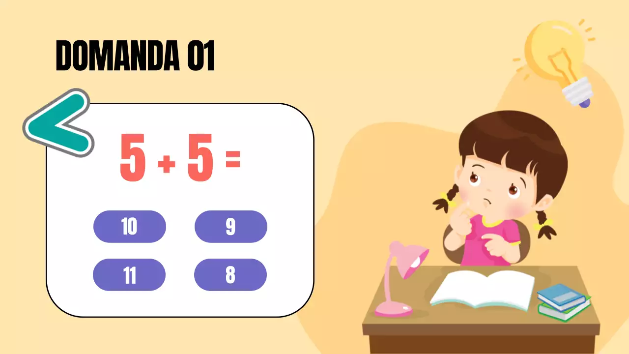 Materiale di studio per i quiz di matematica dell'animazione gialla