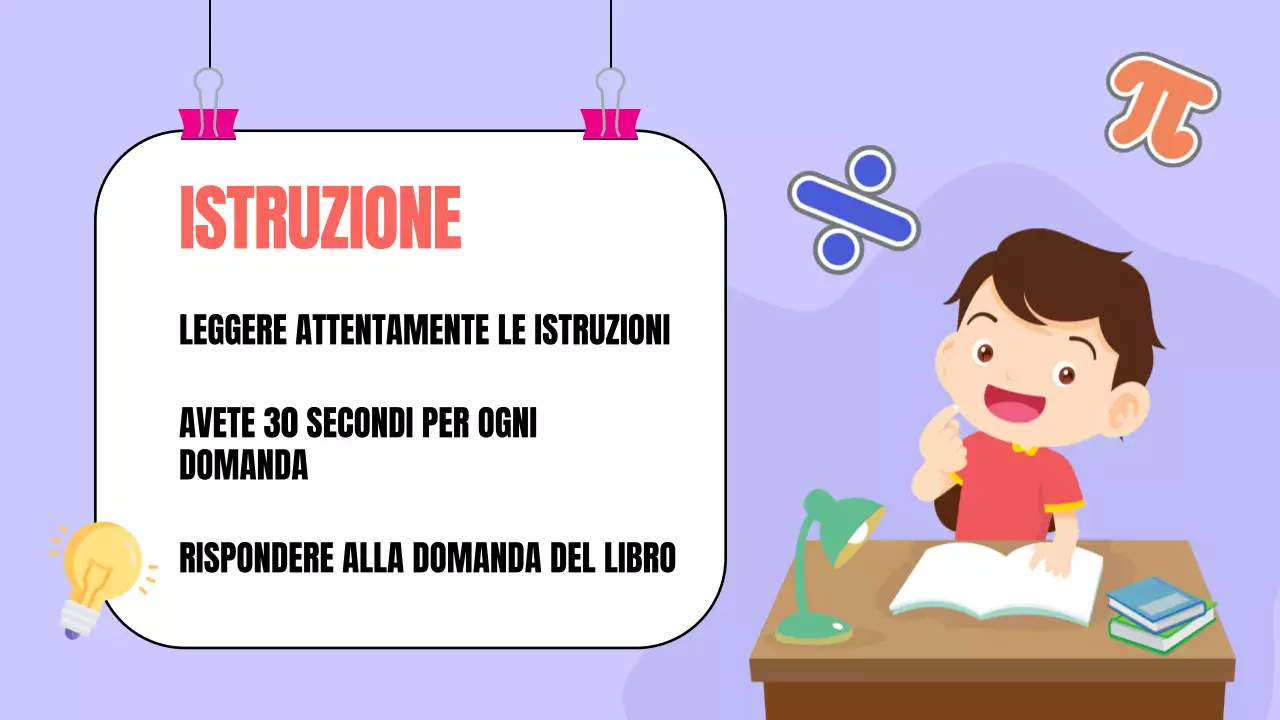 Materiale di studio per i quiz di matematica dell'animazione gialla